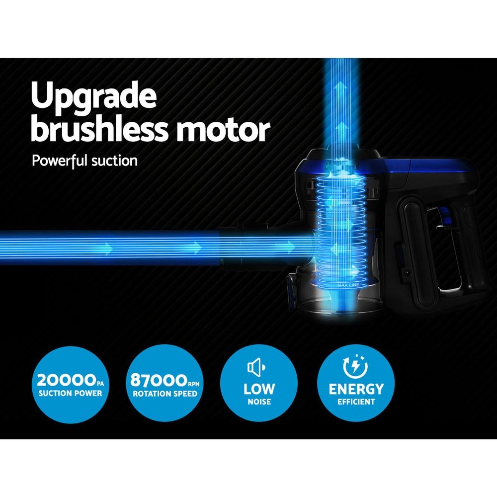 Devanti Stick Vacuum Cleaner – Brushless Motor, Cordless 250W Blue