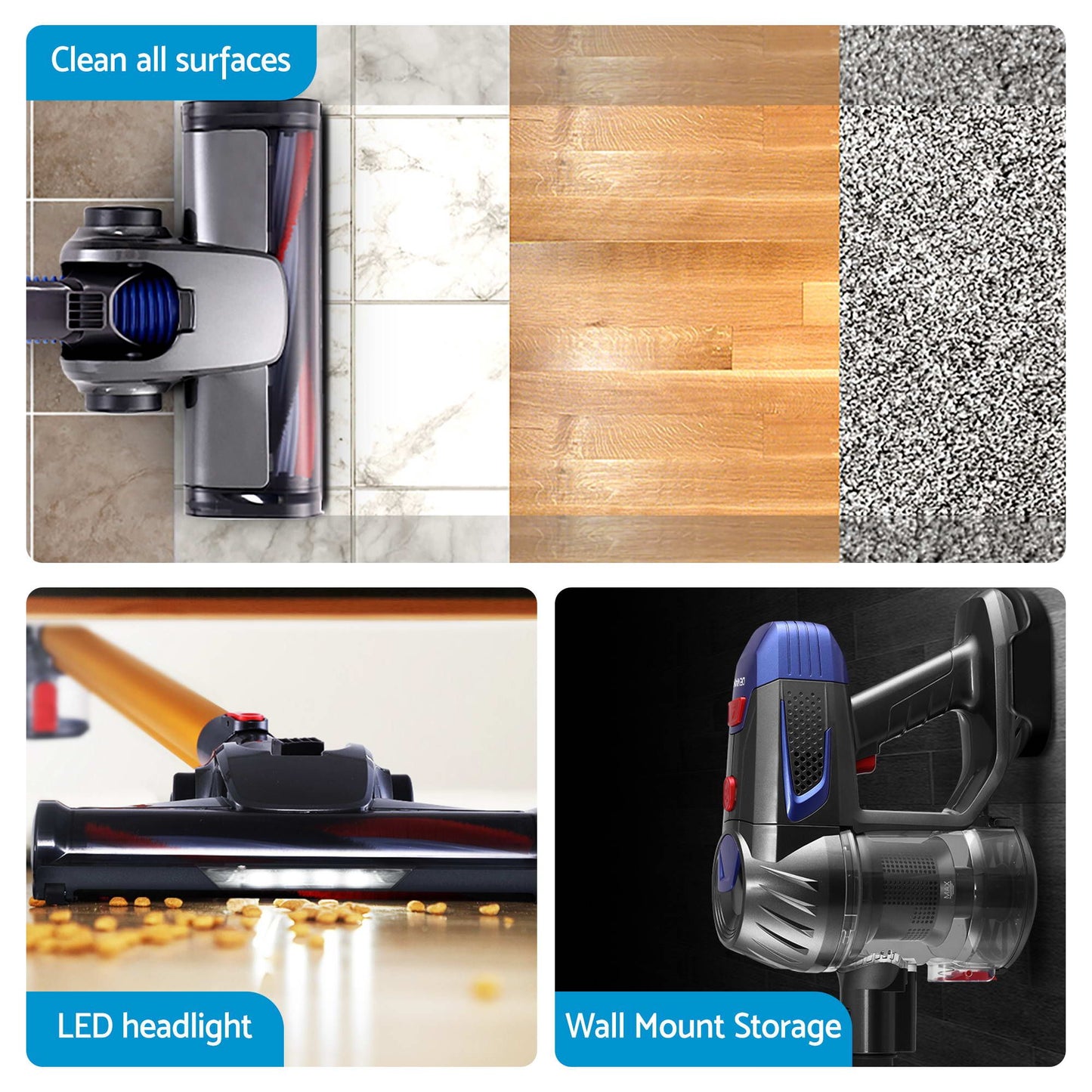 Devanti K7 Cordless Stick Vacuum Cleaner plus Sandwich Maker Panini Press
