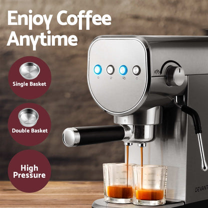 Devanti K7 Red Cordless Stick Vacuum & Espresso Machine Bundle – Button Controls