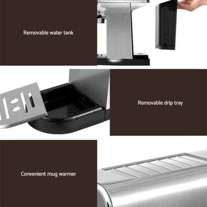 Devanti K7 Red Cordless Stick Vacuum & Espresso Machine Bundle – Button Controls
