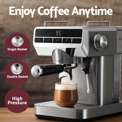 Devanti K7 Red Cordless Stick Vacuum & Espresso Machine Bundle – LED Display