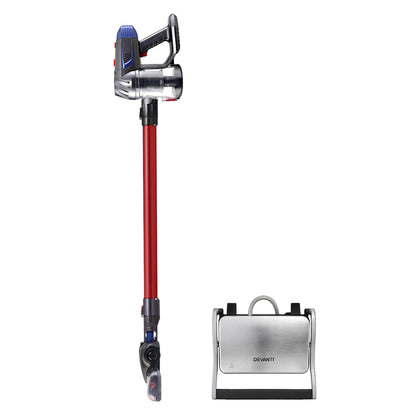 Devanti K7 Red Cordless Stick Vacuum & Sandwich Press Bundle