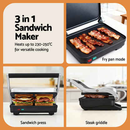 Devanti K7 Red Cordless Stick Vacuum & Sandwich Press Bundle