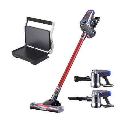 Devanti K7 Red Cordless Stick Vacuum & Sandwich Press Bundle