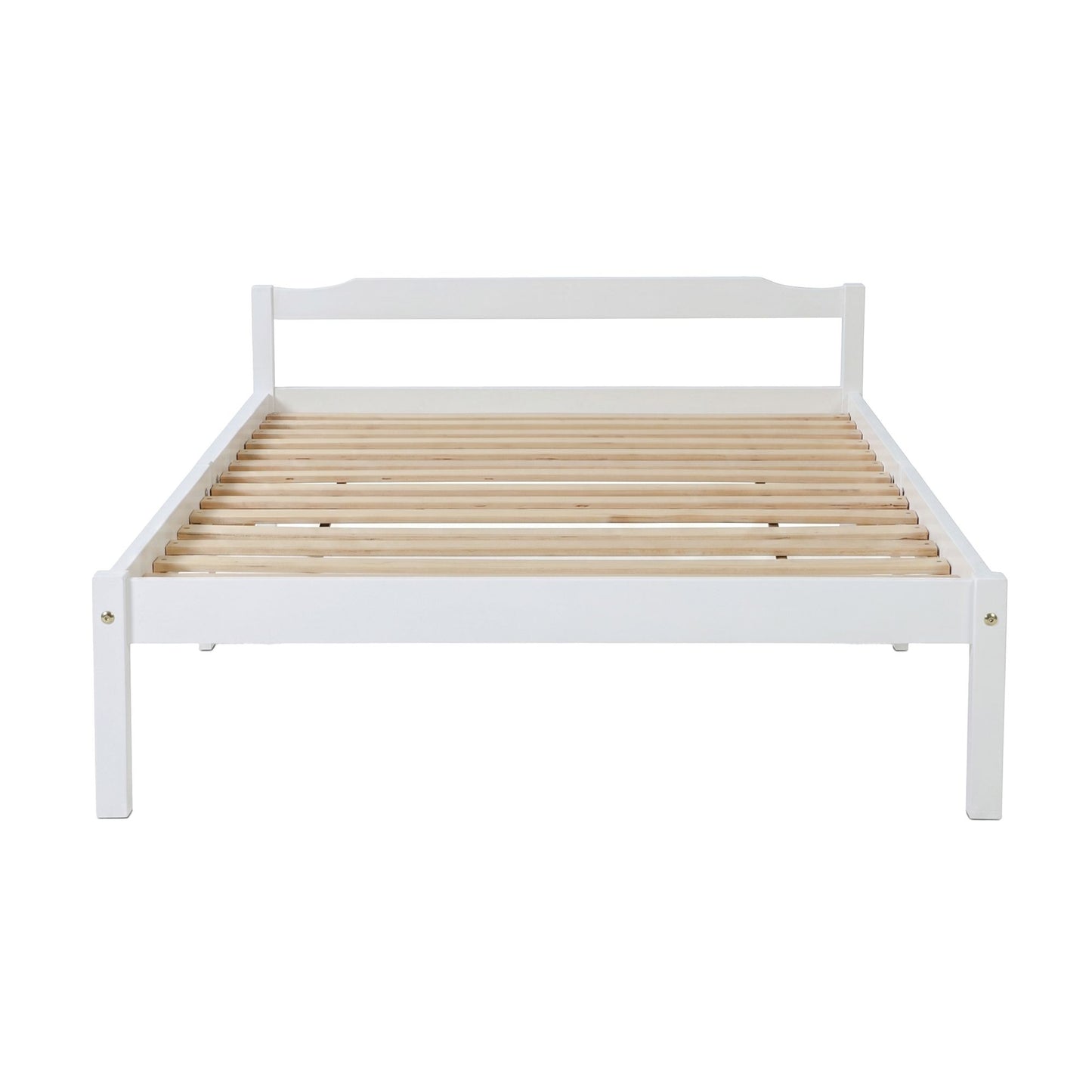 TWSC Bed Frame Double Size Wooden White LEXI