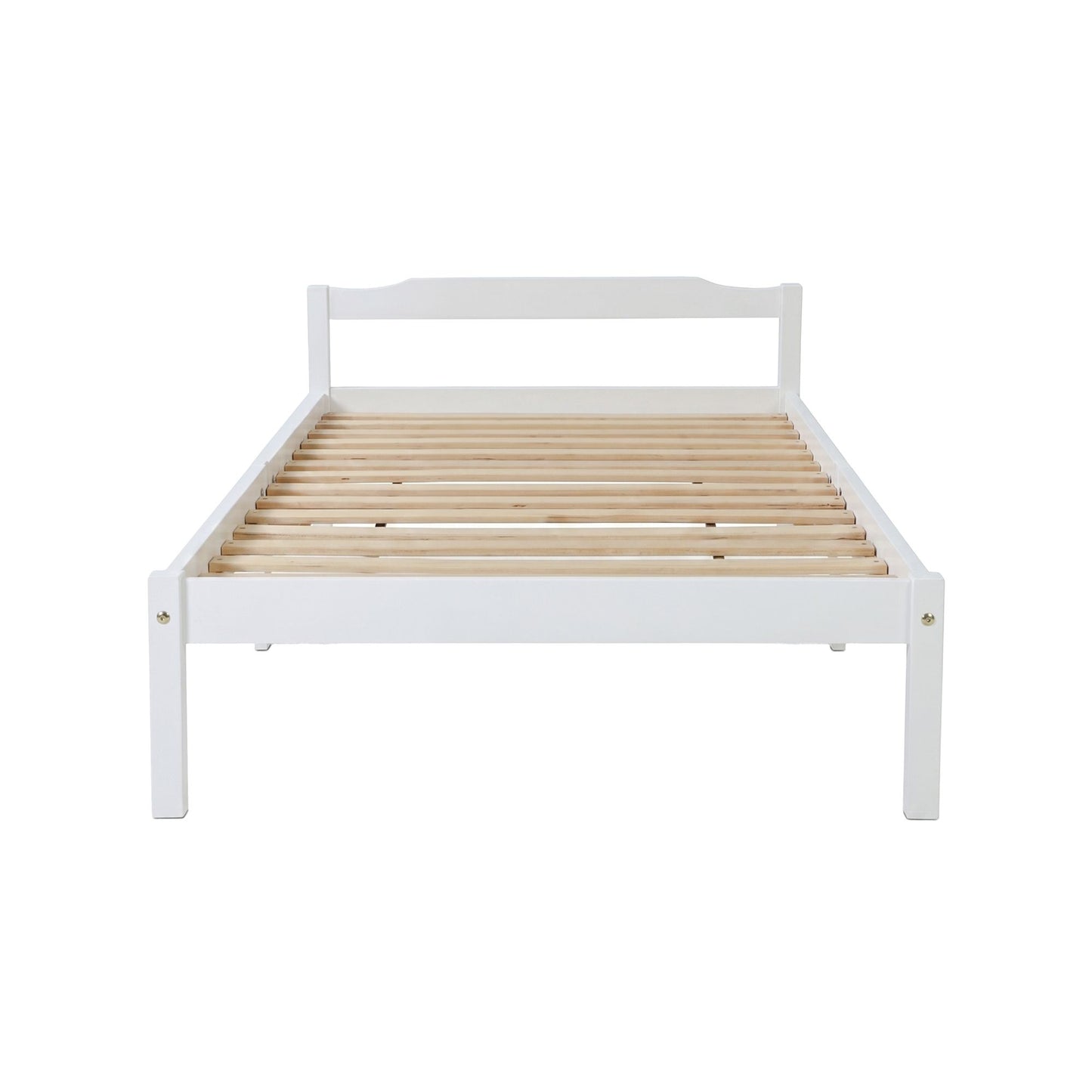 TWSC Bed Frame King Single Size Wooden White LEXI