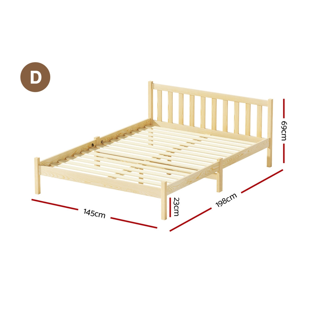 Sofie Wooden Bed Frame – Double Size, Oak Finish