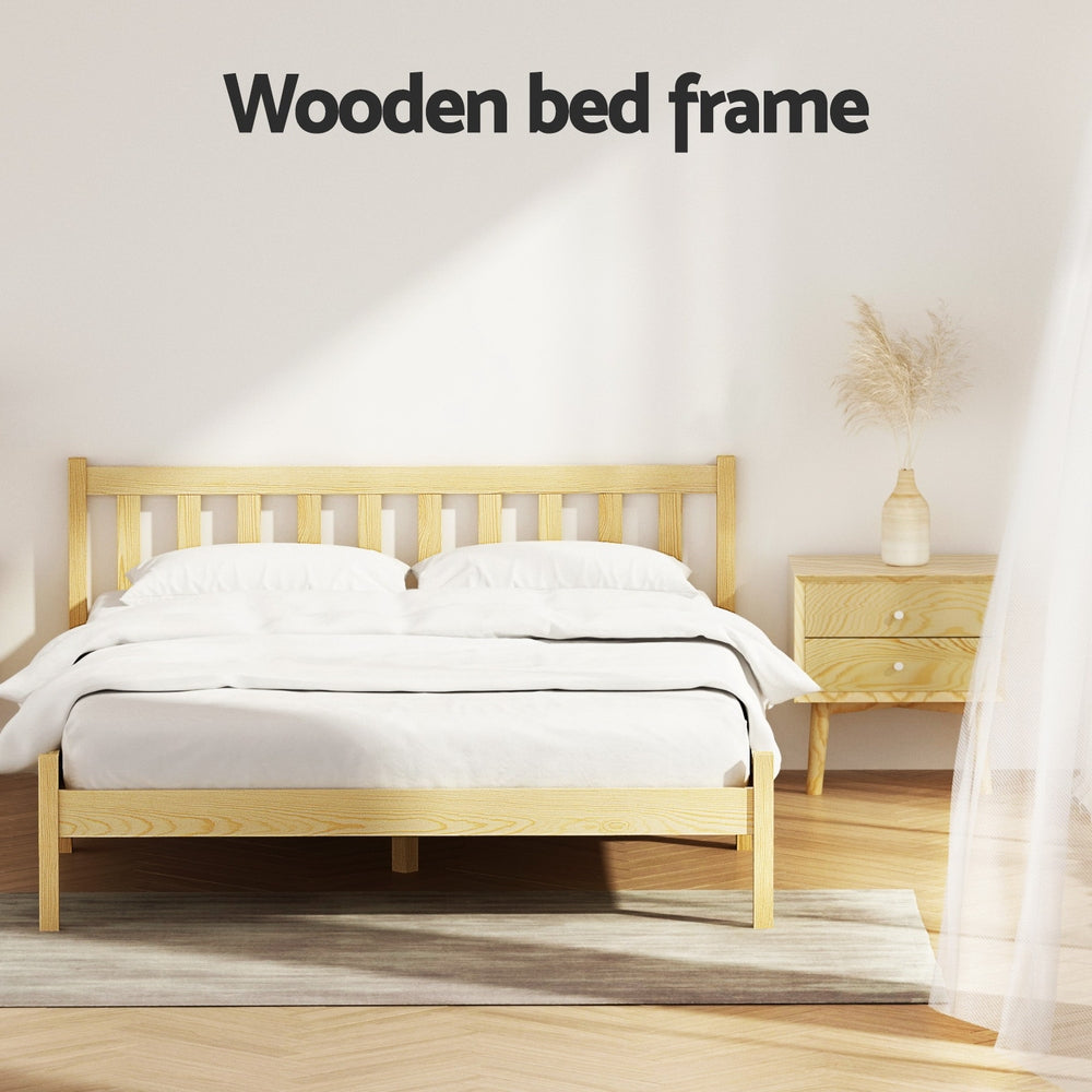 Sofie Wooden Bed Frame – Double Size, Oak Finish