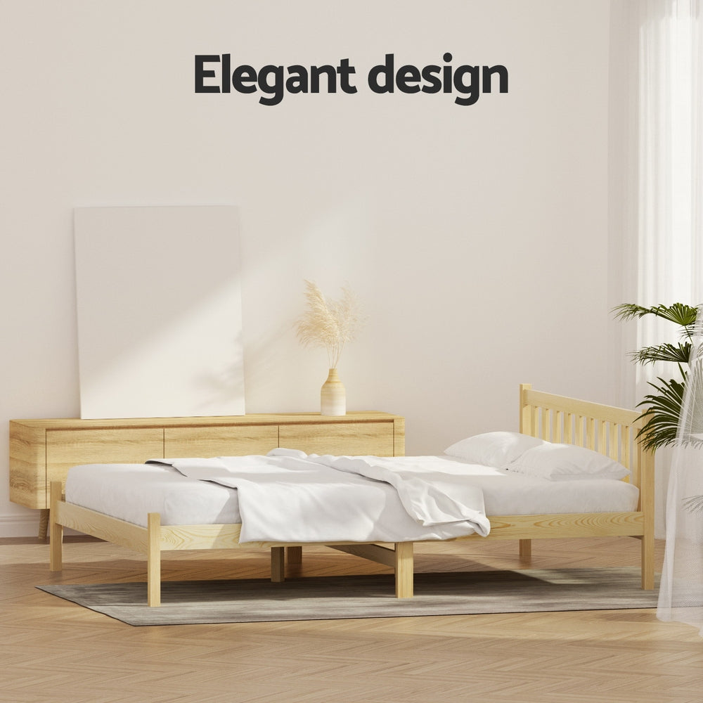 Sofie Wooden Bed Frame – Double Size, Oak Finish