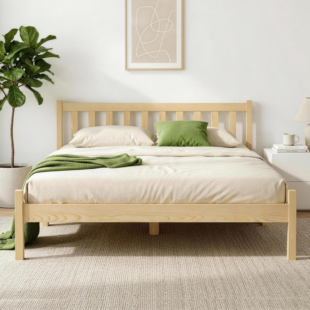 Sofie Wooden Bed Frame – Double Size, Oak Finish