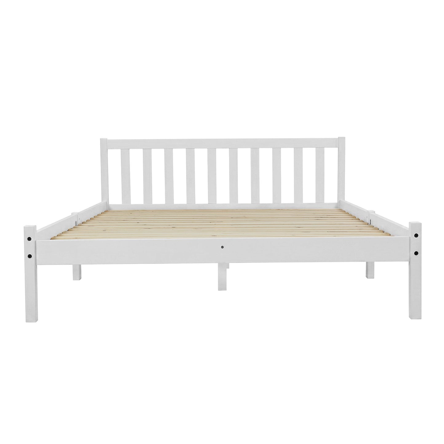 TWSC Bed Frame Queen Size Wooden White SOFIE