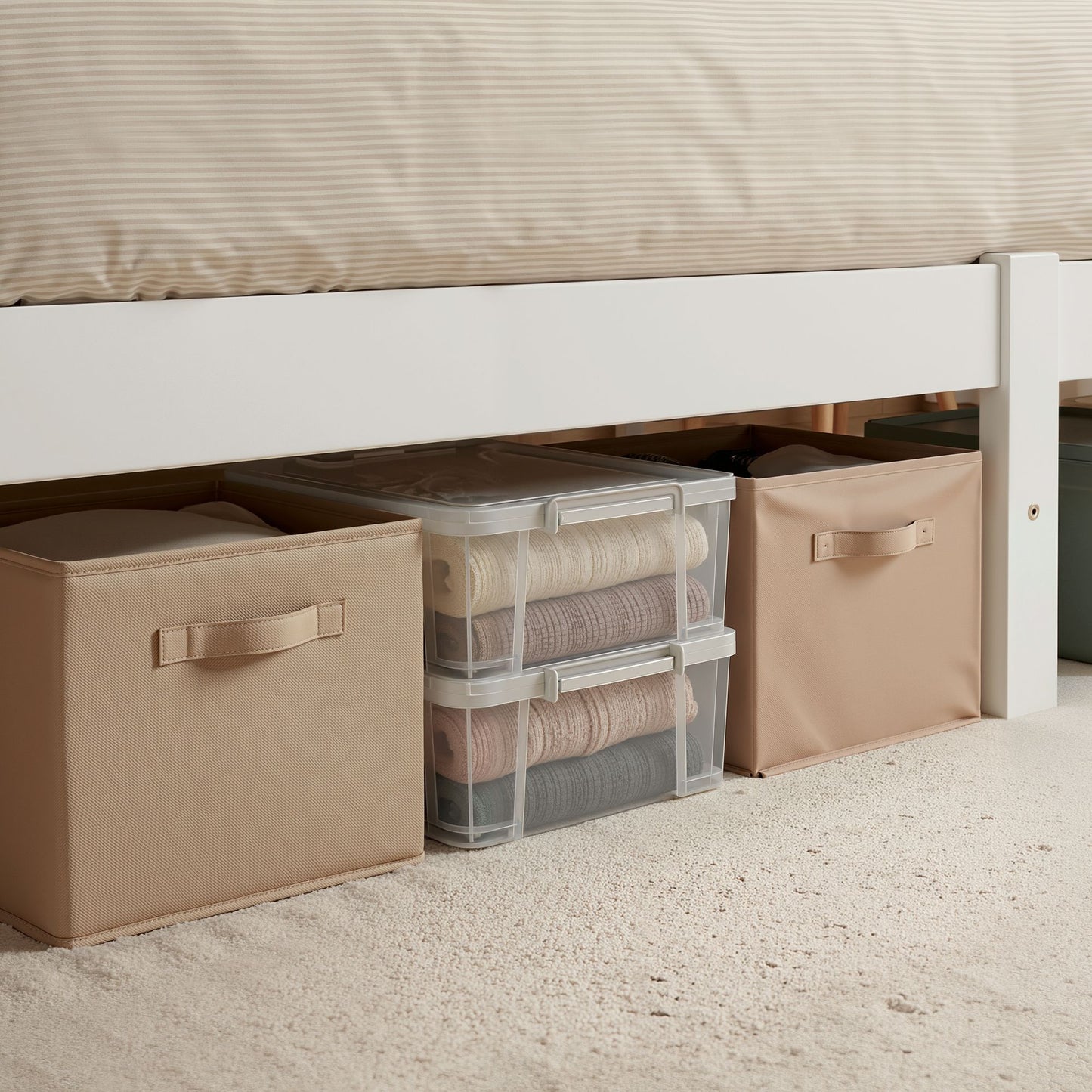 TWSC Bed Frame Queen Size Wooden White SOFIE