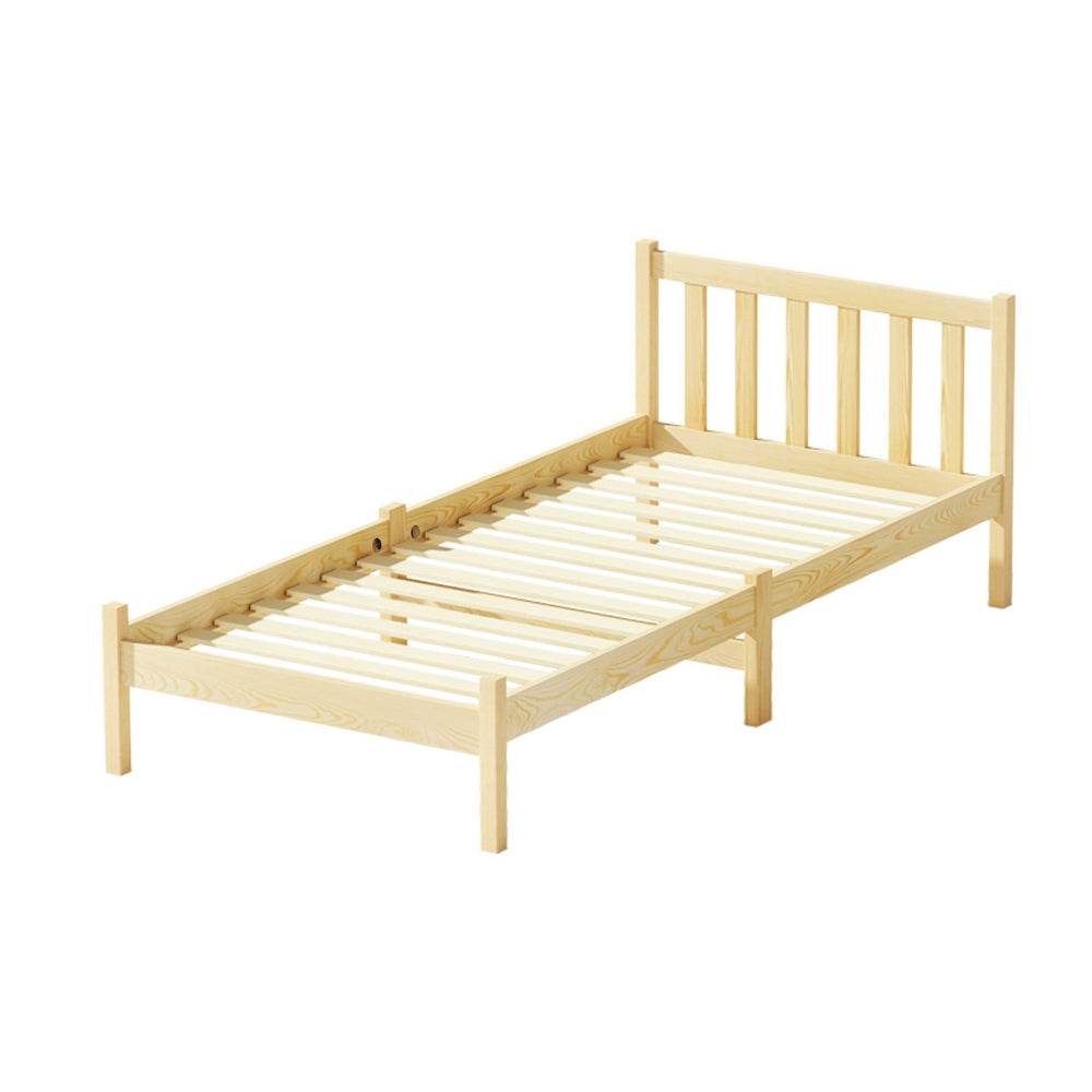 Sofie Bed Frame – Solid Pine Wood, Single Size, Oak Finish