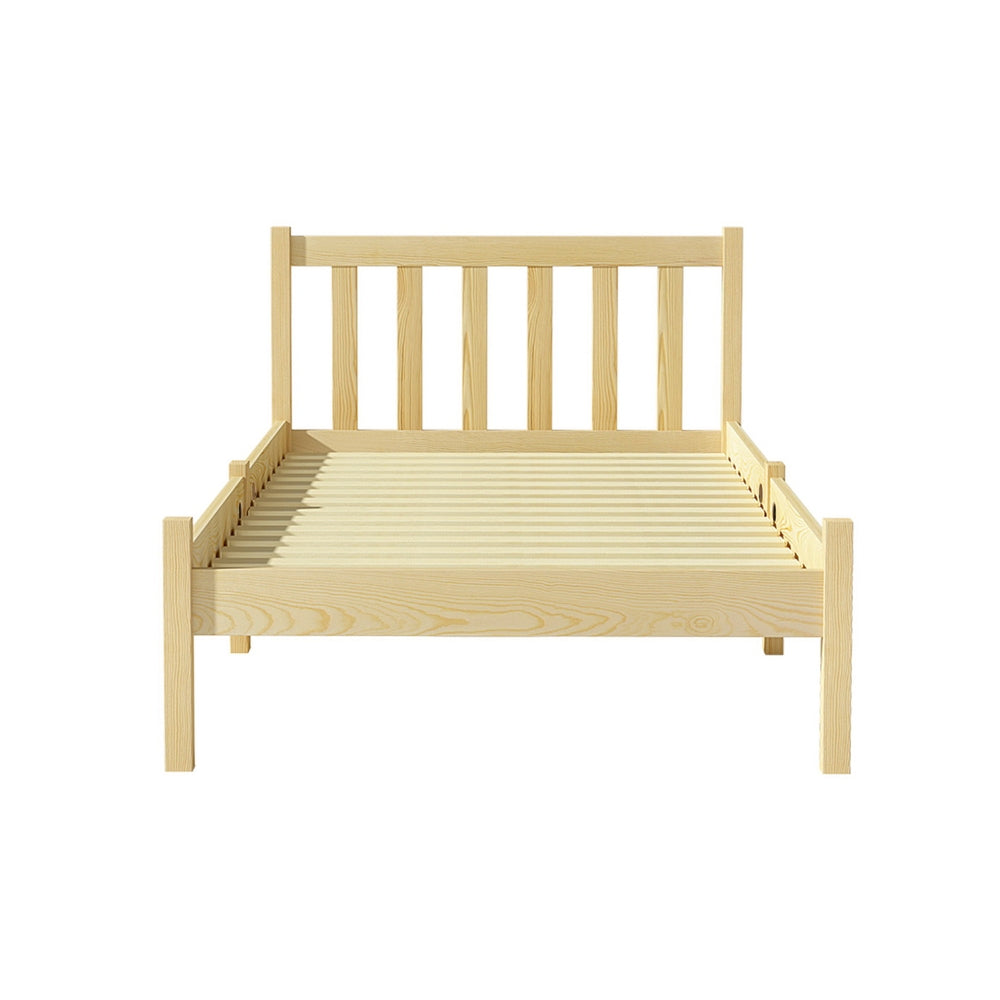 Sofie Bed Frame – Solid Pine Wood, Single Size, Oak Finish