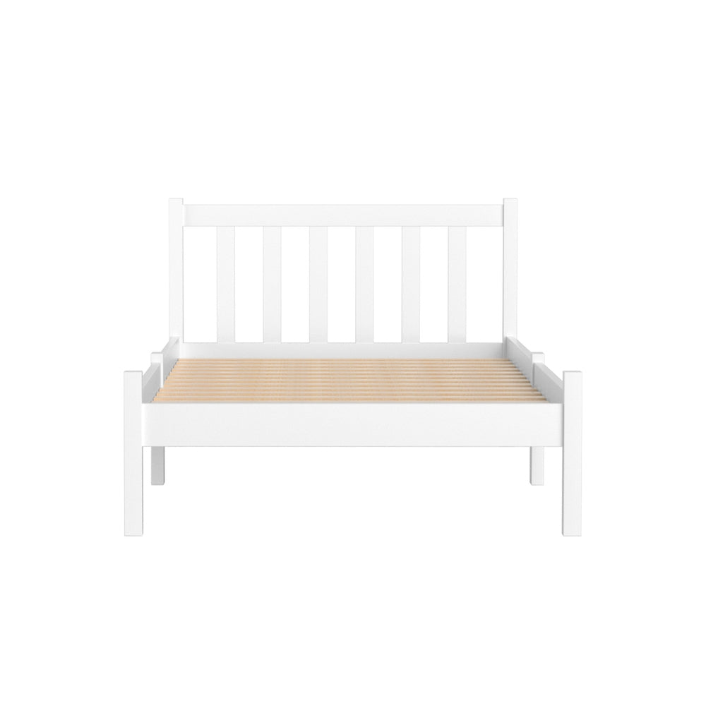 TWSC Bed Frame Single Size Wooden White SOFIE
