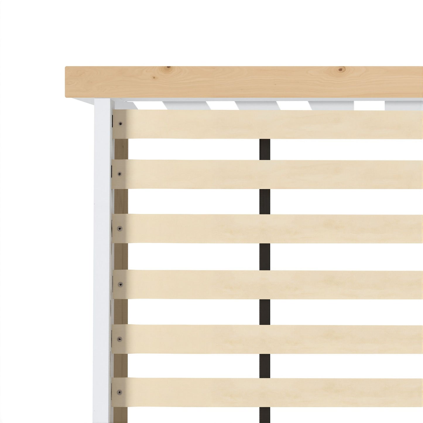 TWSC Bed Frame Double Size Wooden White PONY
