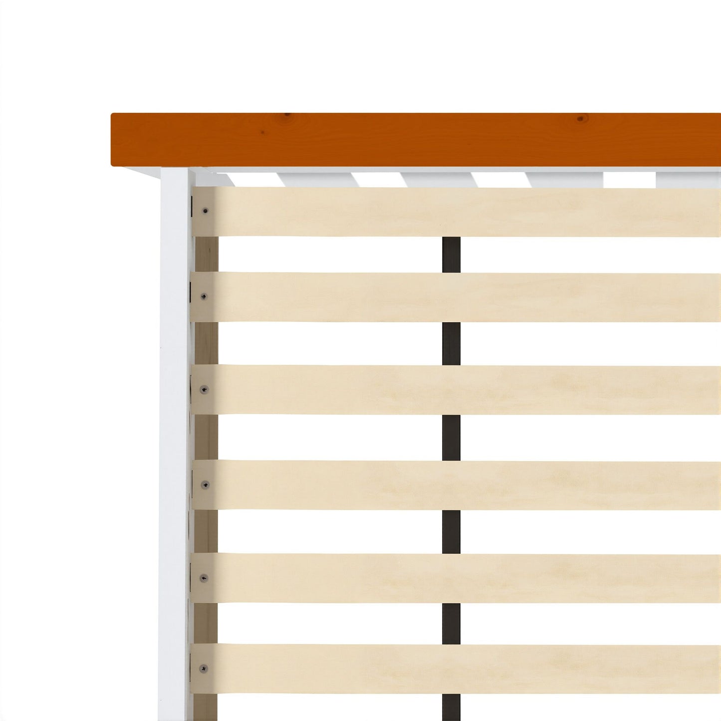 TWSC Bed Frame Single Size Wooden White PONY