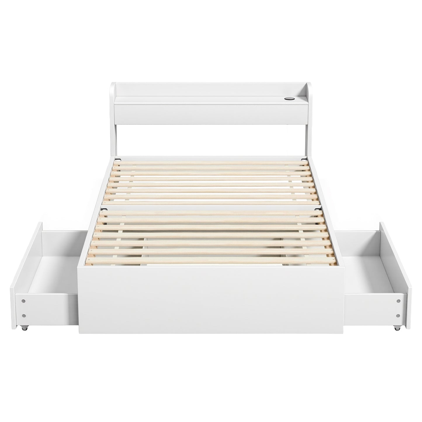 TWSC Bed Frame King Single Size with Charging Ports and 2 Drawers AURA