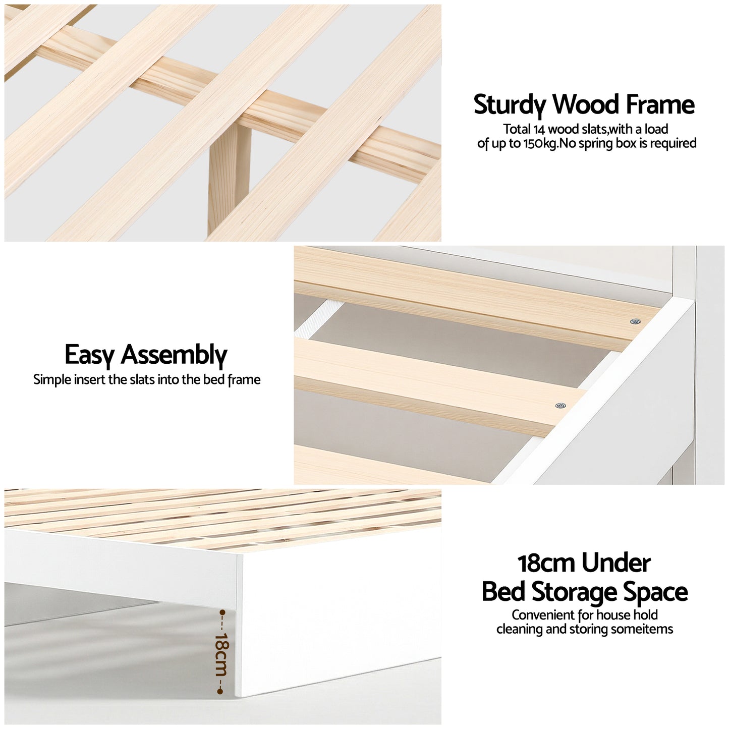 TWSC Bed Frame King Single Size with Charging Ports and 2 Drawers AURA