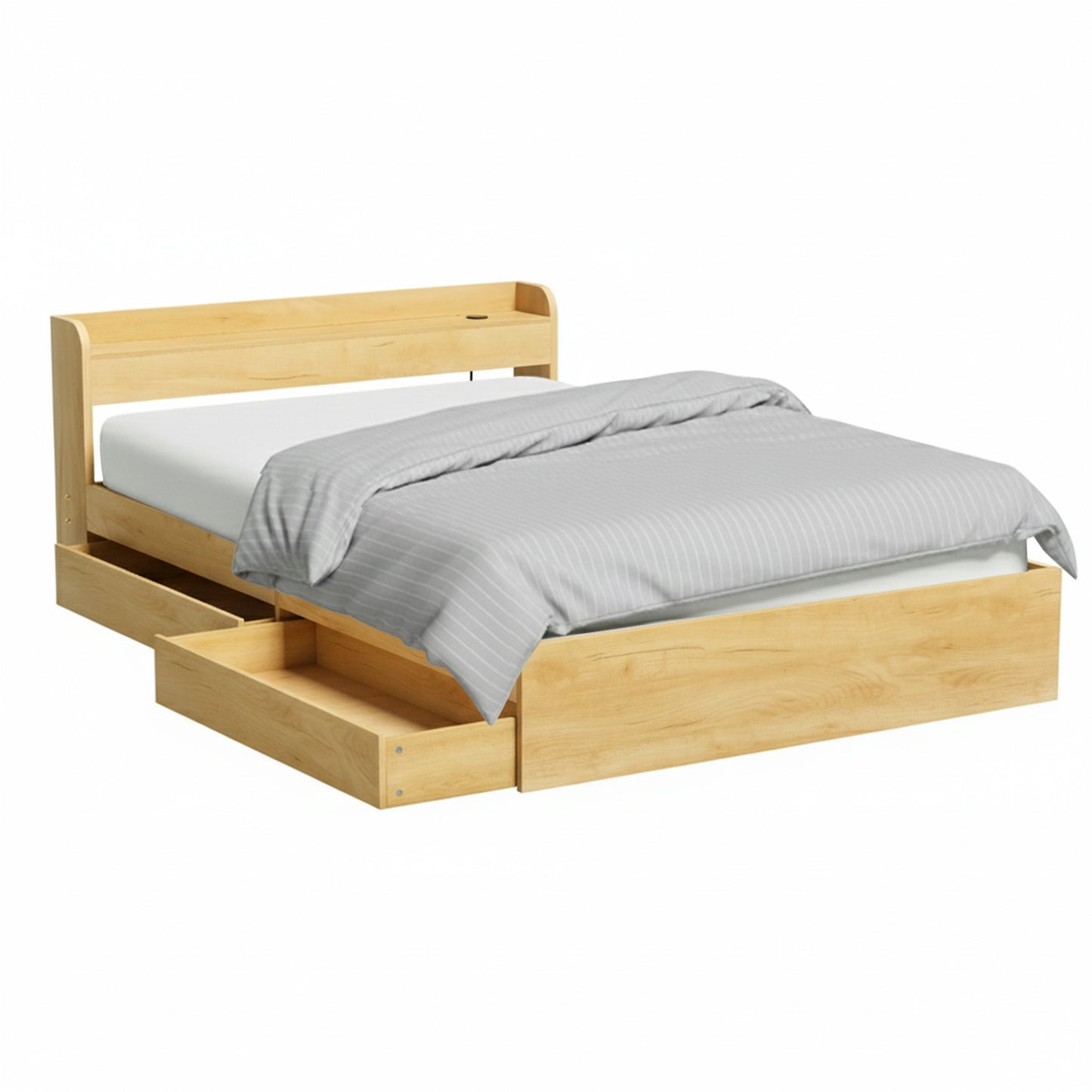 Aura Bed Frame – Queen Size with USB Charging Ports and Storage Drawers
