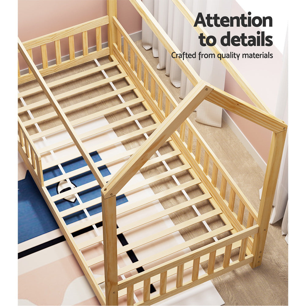 Bed Frame Rock – Kids House Design, Oak Pine Wood