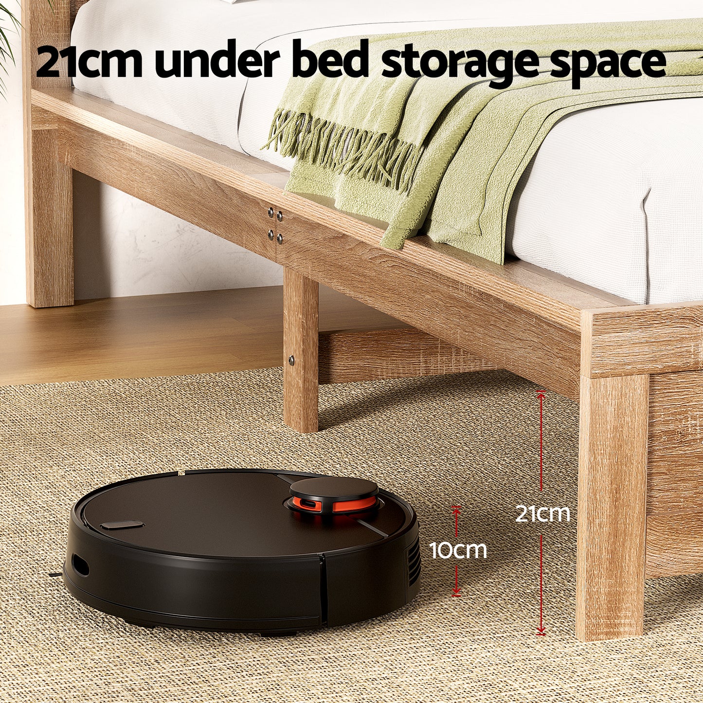 King Single Wooden Bed Frame – Pine Wood, Smooth Finish