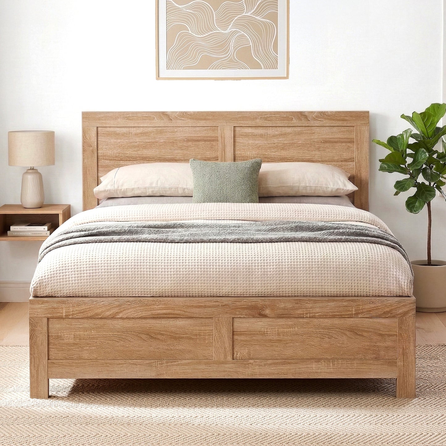 King Single Wooden Bed Frame – Pine Wood, Smooth Finish