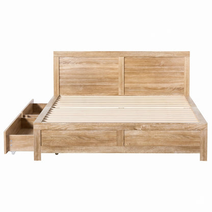 TWSC Queen Size Bed Frame with 2 Drawers Bedroom Furniture