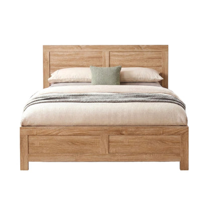 TWSC Single Bed Frame Wooden Bed Base Walnut