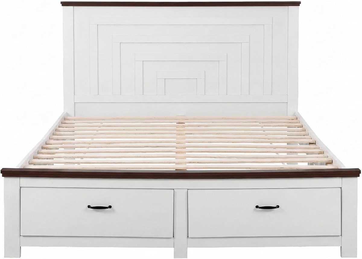 TWSC Double Wooden Bed Frame and 2 Bedside Table Bedroom Furniture Set