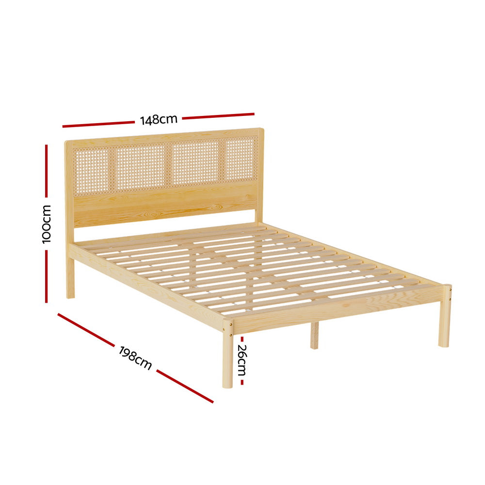 Artiss Bed Frame Rattan Wooden RITA