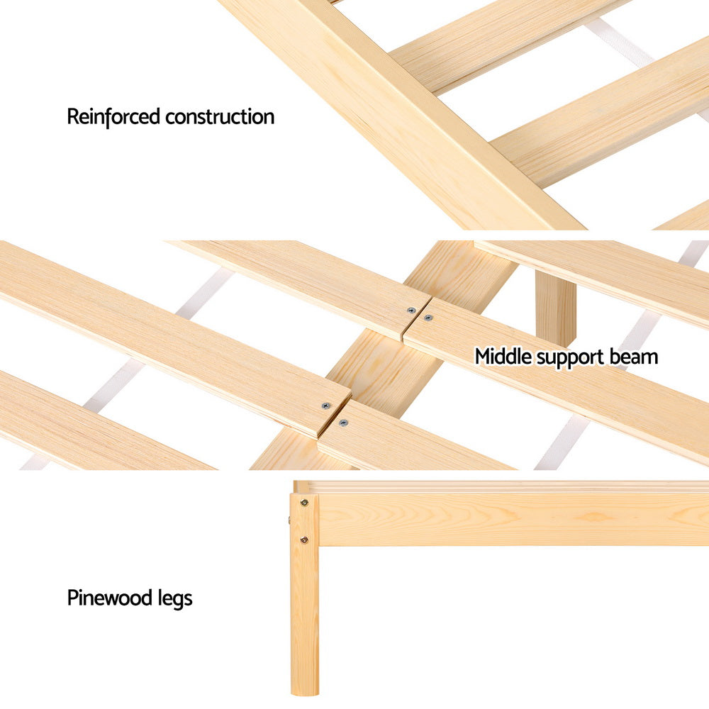 Artiss Bed Frame Rattan Wooden RITA