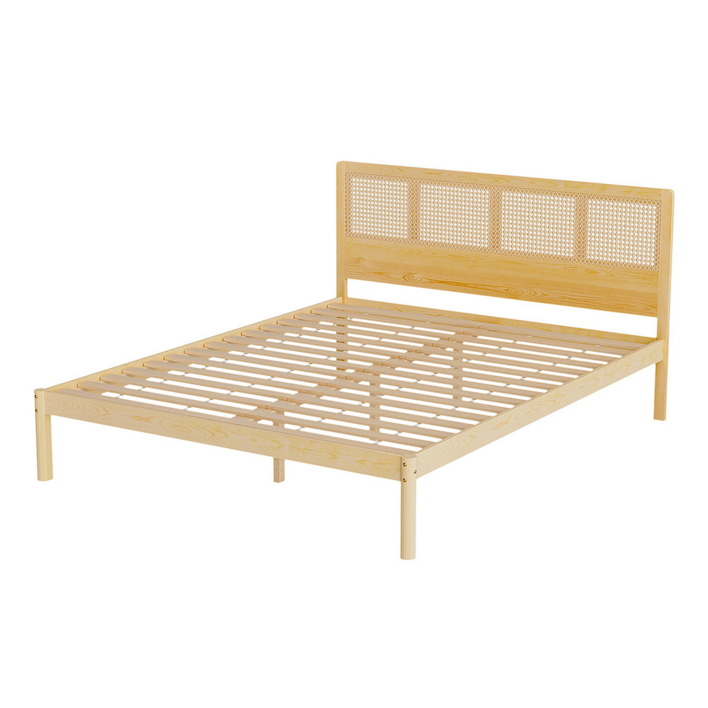 Artiss Bed Frame Rattan Wooden RITA
