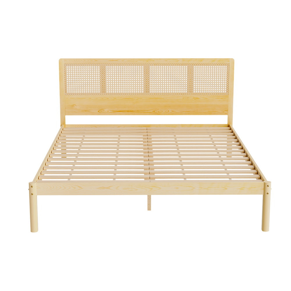 Artiss Bed Frame Rattan Wooden RITA