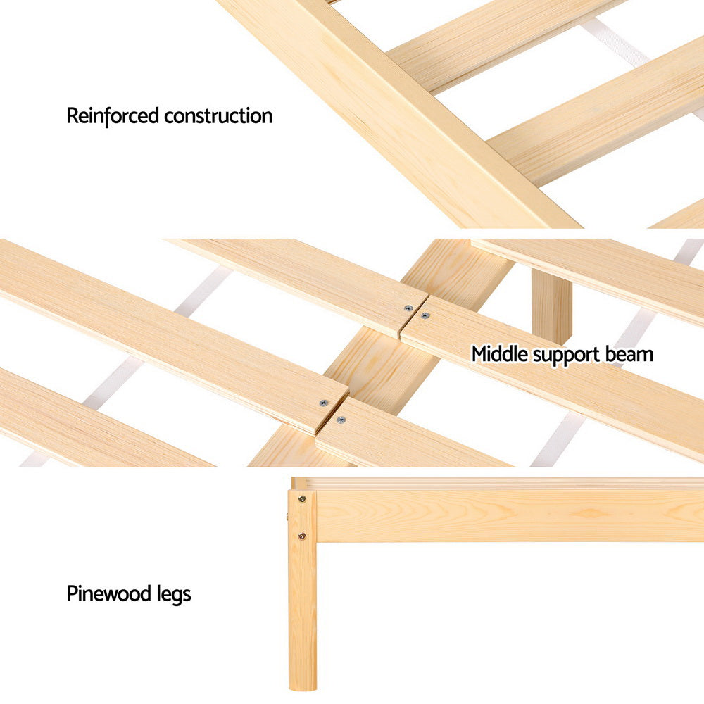 Artiss Bed Frame Rattan Wooden RITA