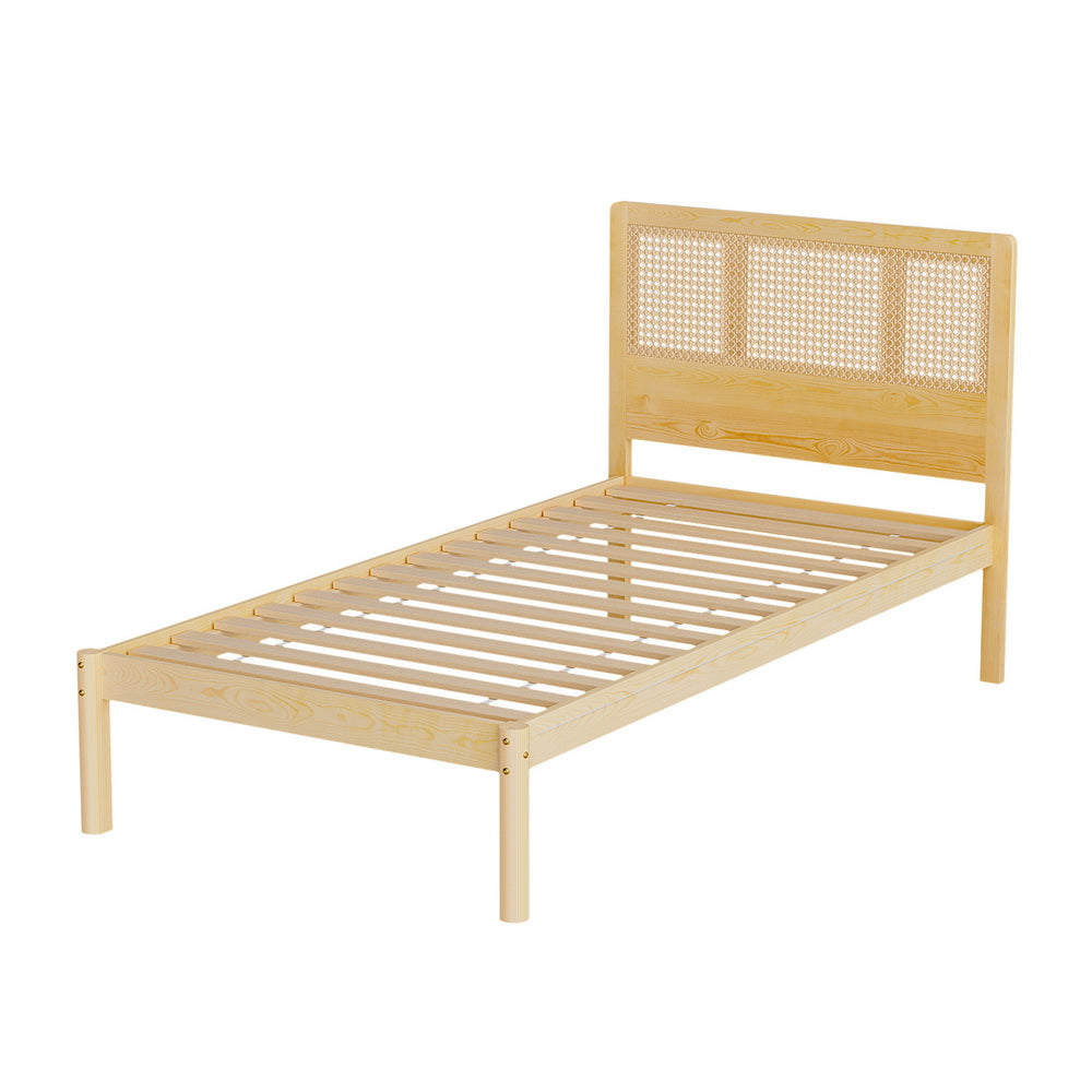 Artiss Bed Frame Rattan Wooden RITA