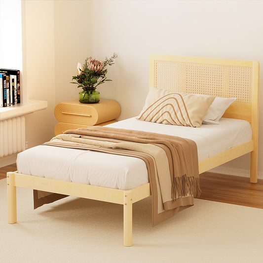 Artiss Bed Frame Rattan Wooden RITA