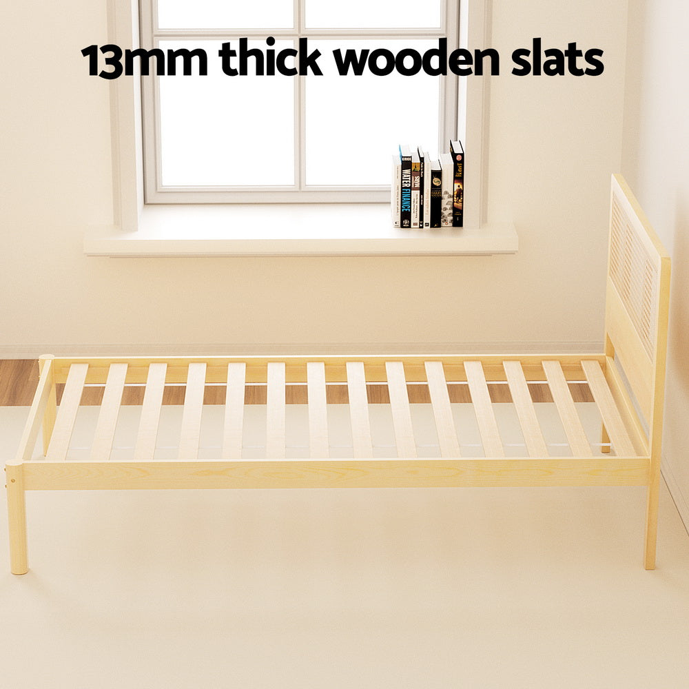 Artiss Bed Frame Rattan Wooden RITA