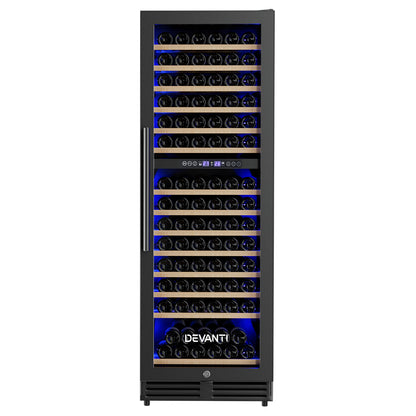 Wine Fridge Cooler – Dual Zone, 154 Bottles, Black