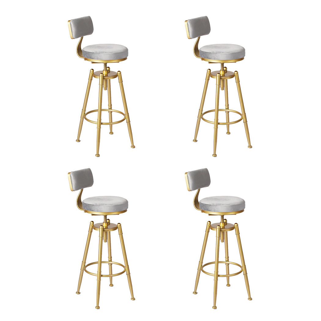 Levede 4x Swivel Bar Stools Kitchen Bar Chair Grey-2065254250719612928