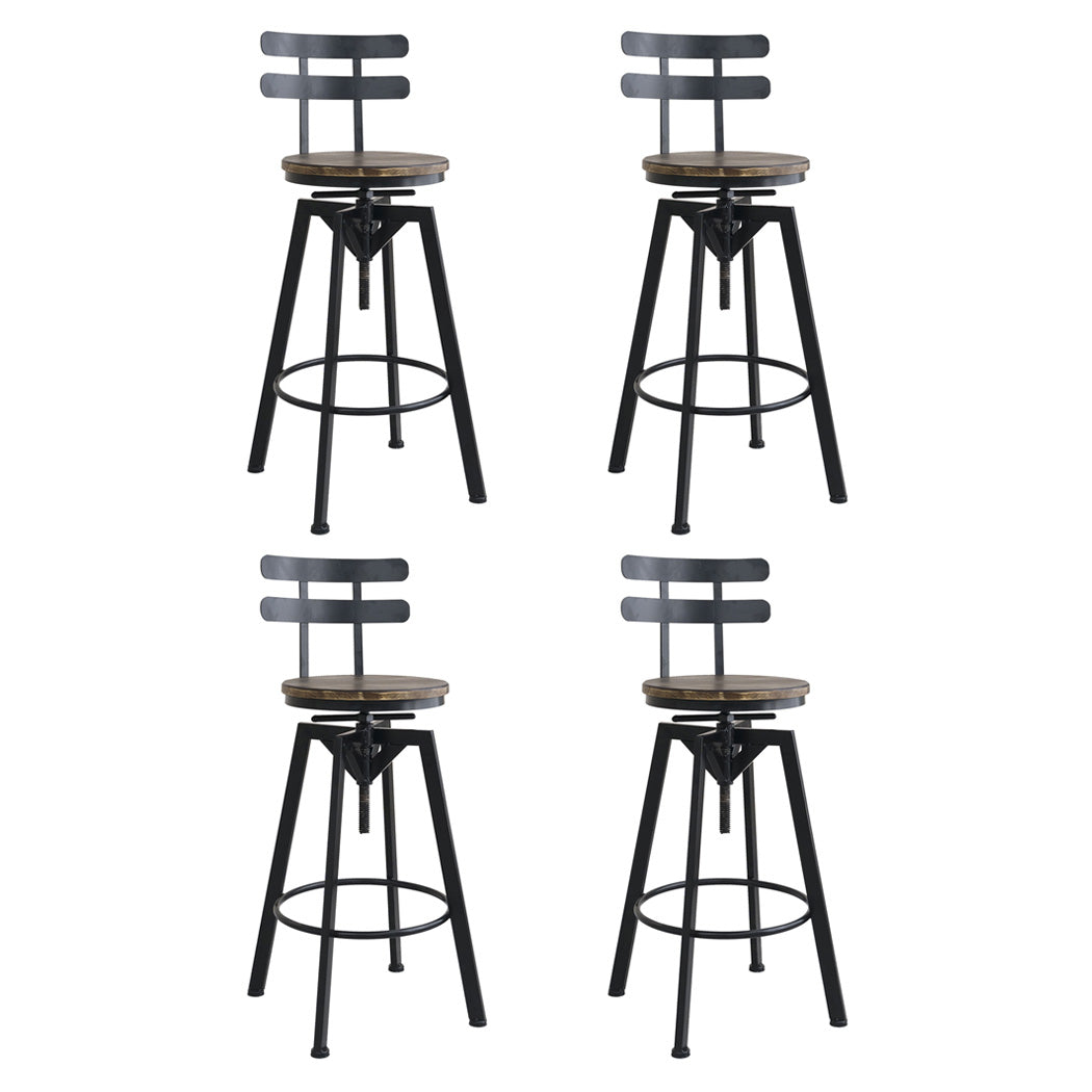 Levede 4x Bar Stool Industrial Adjustable-2065254251537502208