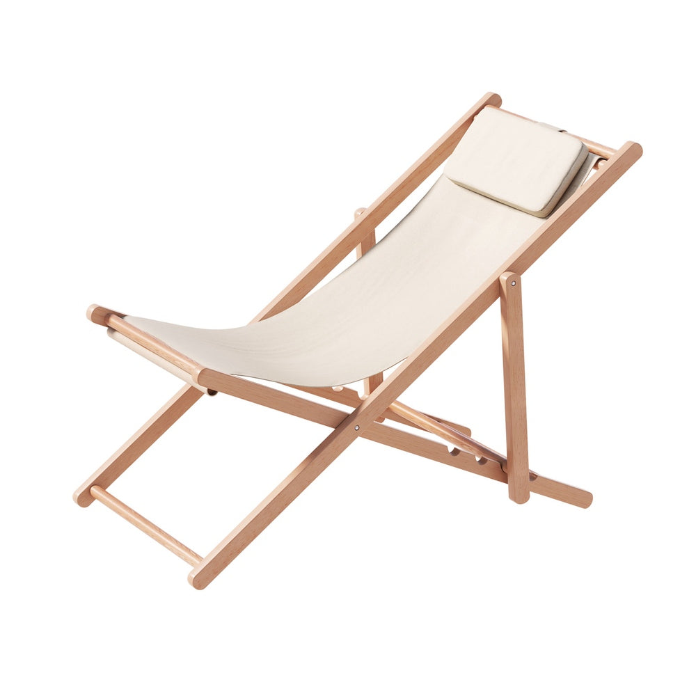 Gardeon Outdoor Deck Chair Wooden Sun Lounge Folding Beach Patio Furniture