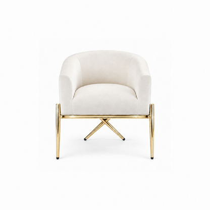 Artiss Armchair Velvet Lounge Accent Chair Nursing Sofa White, Single Sofa Armchair for Living Room, Bedroom, Office and Vanity.
