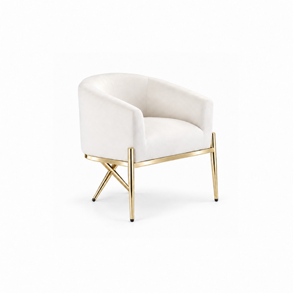 Artiss Armchair Velvet Lounge Accent Chair Nursing Sofa White, Single Sofa Armchair for Living Room, Bedroom, Office and Vanity.