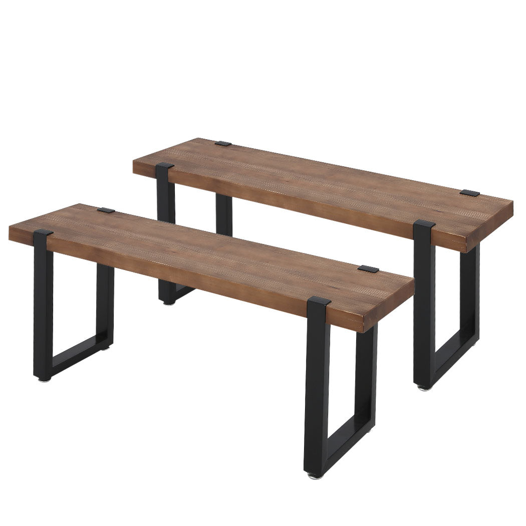 Levede 2x Dining Bench Chairs Wooden 140cm-2065254609814949888
