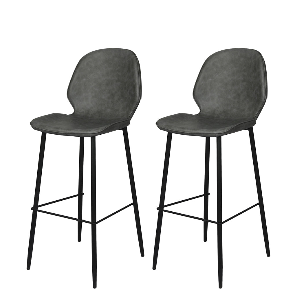 Levede 2x Bar Stool Barstools Counter Grey-2065254616609722368