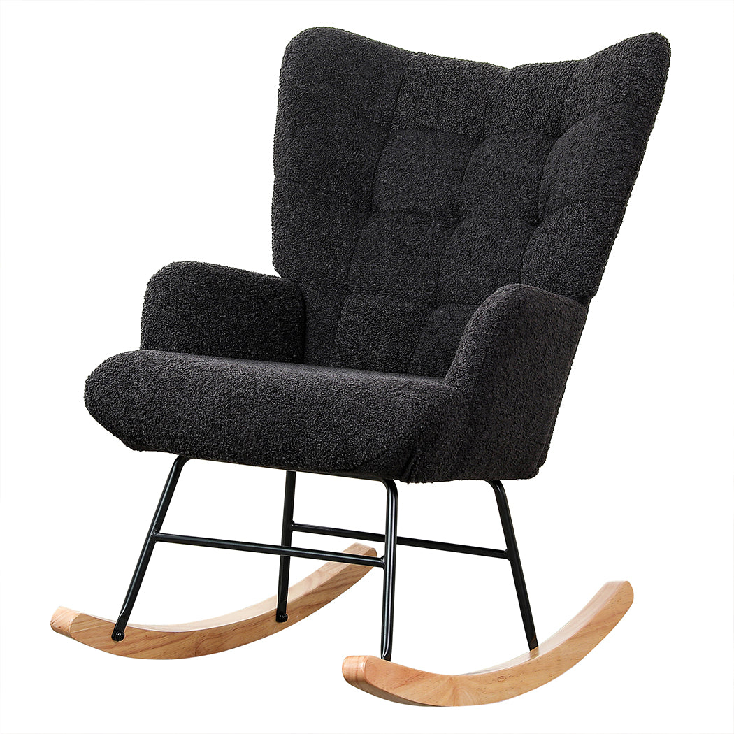 Levede Fleece Rocking Chair-2065254415224410112