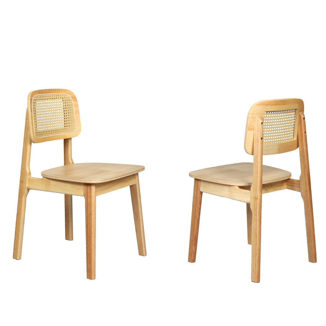Levede 2x Rattan Dining Chair Wooden Kitchen Chair-1910112274102751232