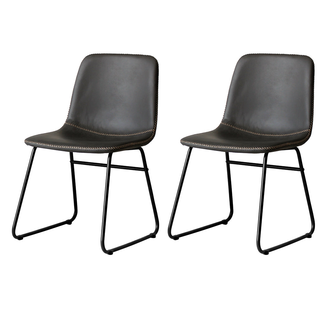Levede 2x Dining Chairs Kitchen Table Black-2065254617742184448