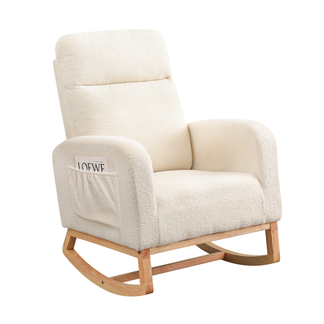 Levede Rocking Chair Ottoman Footrest With Side Pocket-2065254225570566144
